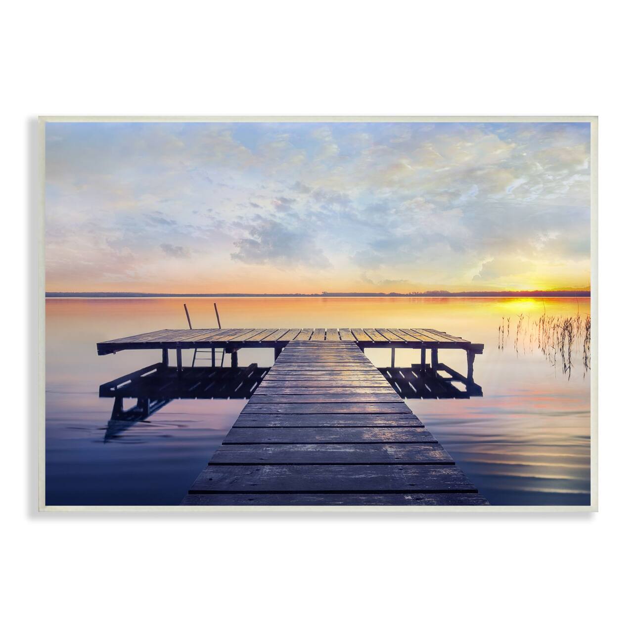 Stupell Industries Tranquil Lake Dock Sunset Nautical Summer Sanctuary Wall Plaque